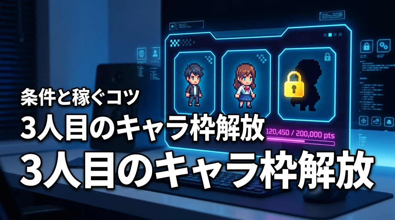 TBH（タスクバーヒーロー）3人目のキャラ枠はどうやって出す？解放条件と稼ぐコツ