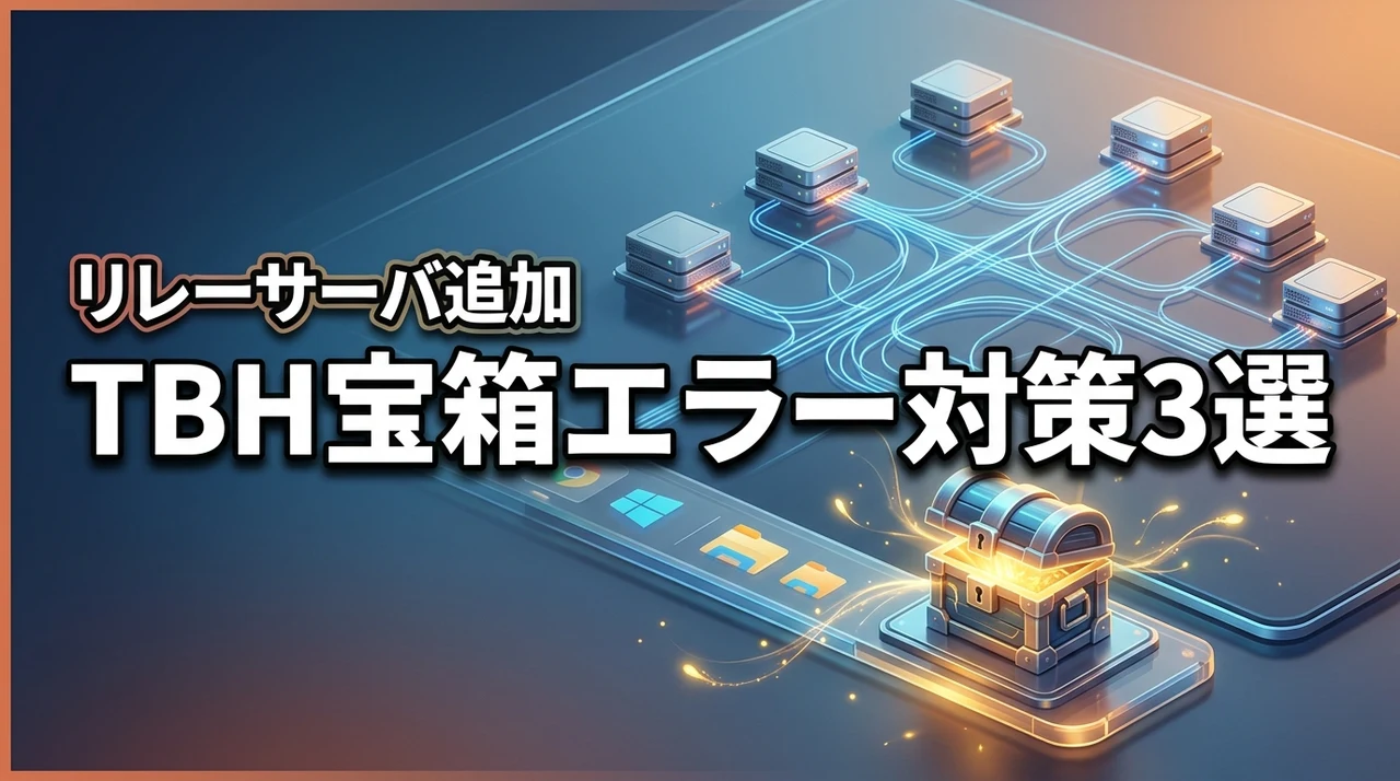 TBHのタスクバーヒーロー宝箱エラー修正とリレーサーバ―追加アップデート！対策3選