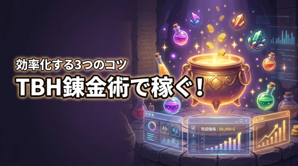 TBHの錬金術で稼ぐ！アイテムの売り方を効率化する3つのコツ