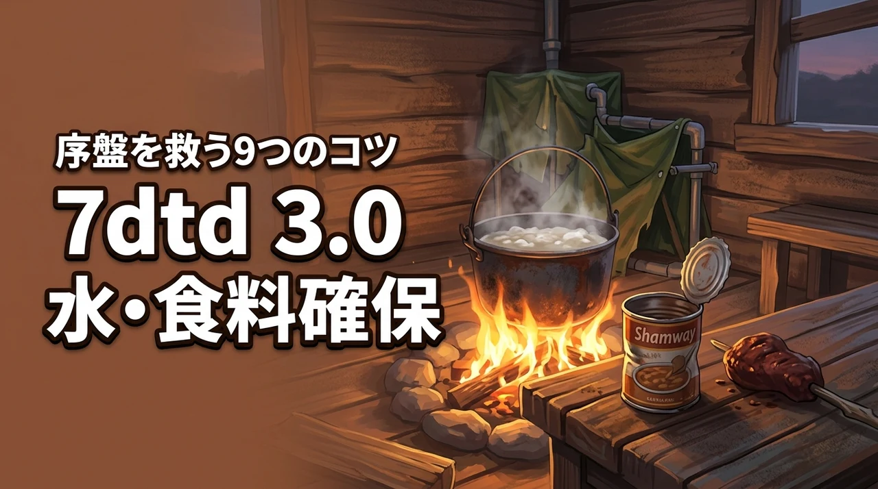 7days to die 3.0初心者の序盤を救う！水と食料を確保する9つのコツ