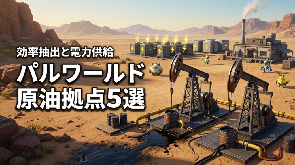 パルワールド1.0の原油おすすめ拠点5選！効率的な抽出と電力供給のコツ