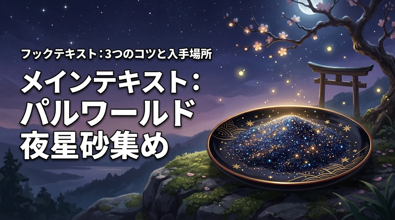 パルワールド1.0の夜星砂を効率よく集める3つのコツとおすすめの入手場所