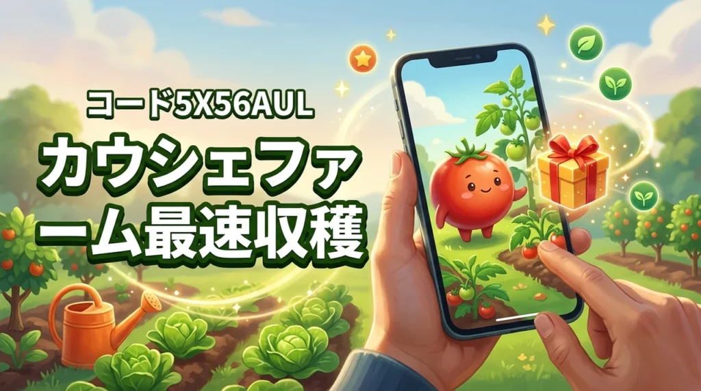 【招待コード：5X56AUL】カウシェファームで最速収穫！無料で実物をもらう手順