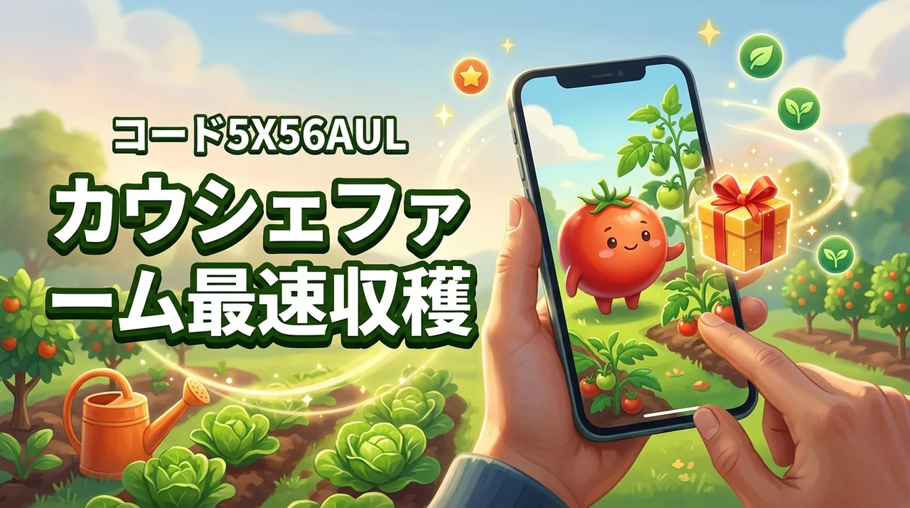 【招待コード:5X56AUL】カウシェファームで最速収穫!無料で実物をもらう手順