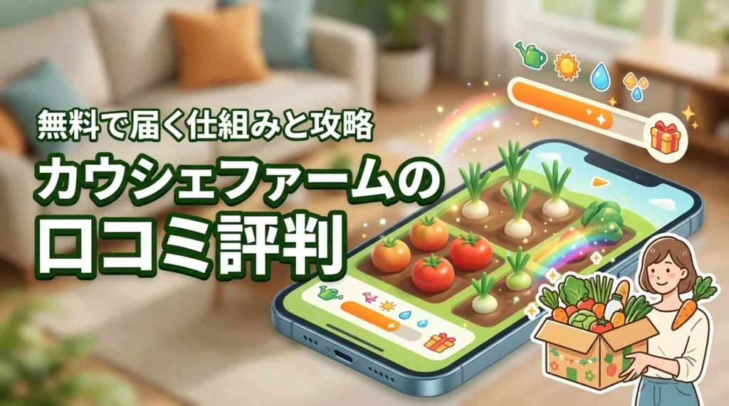 カウシェファームの口コミや評判は怪しい？無料で商品が届く仕組みと攻略法を解説