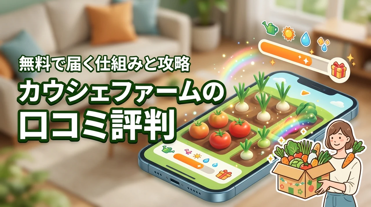 カウシェファームの口コミや評判は怪しい?無料で商品が届く仕組みと攻略法を解説