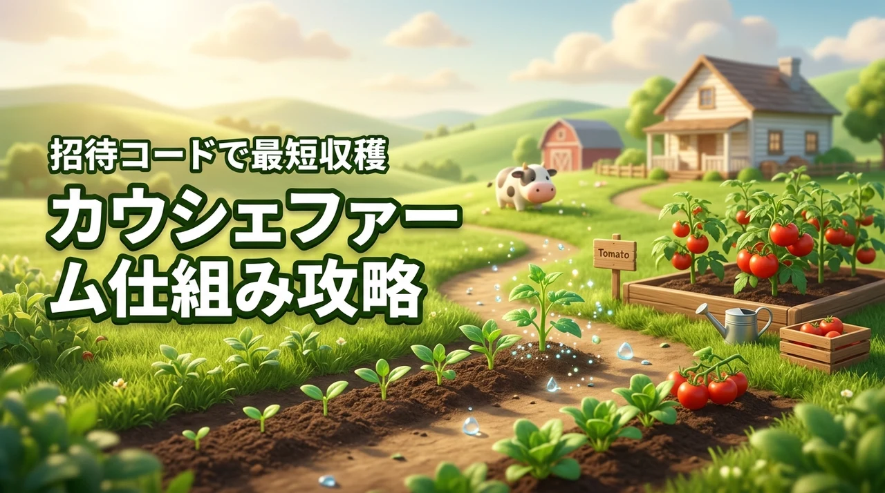 カウシェファームの仕組みを攻略!招待コードを使って最短で無料収穫する方法