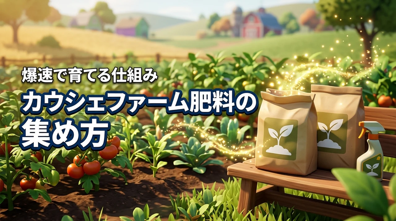 カウシェファームの肥料が足りない人必見!効率的な集め方と爆速で育てる仕組み
