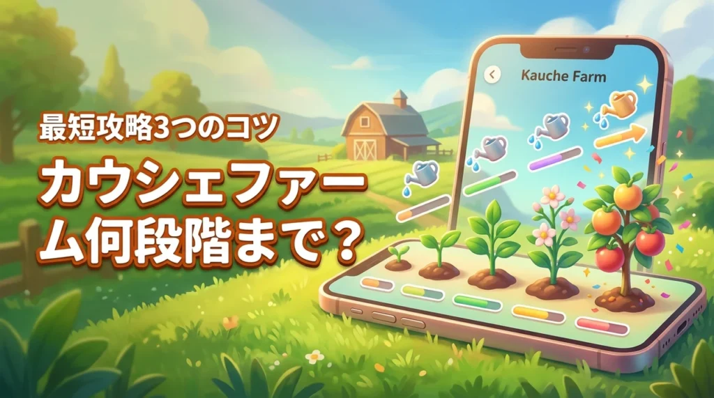 カウシェファームは何段階まで？収穫までの水やり回数と最短で攻略する3つのコツ