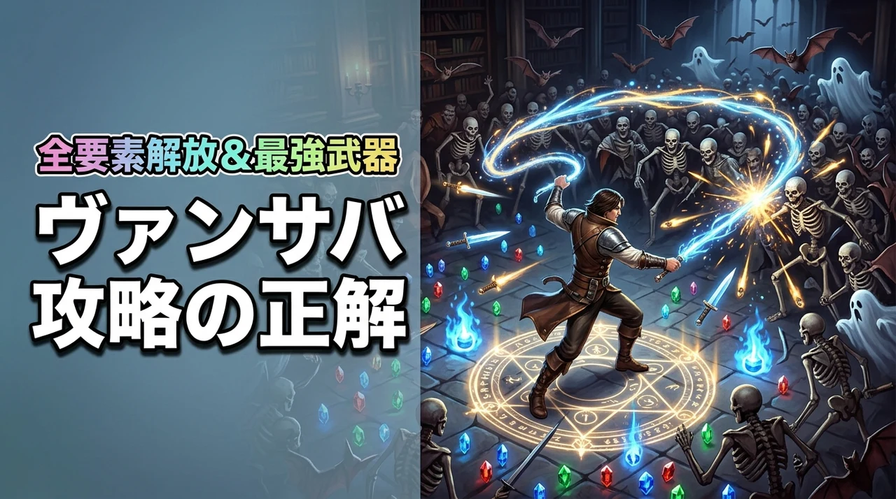 【全要素解放】ヴァンサバ攻略の正解！最強武器の作り方と効率的な進め方（記事のアイキャッチ画像）