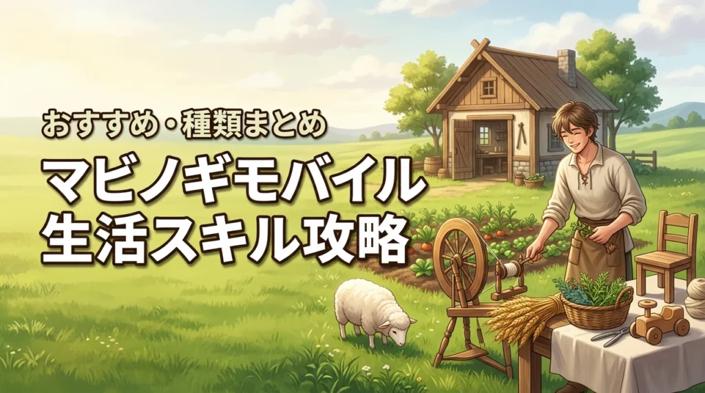 マビノギモバイル生活スキル攻略！おすすめ・種類・できることまとめ（記事のアイキャッチ画像）