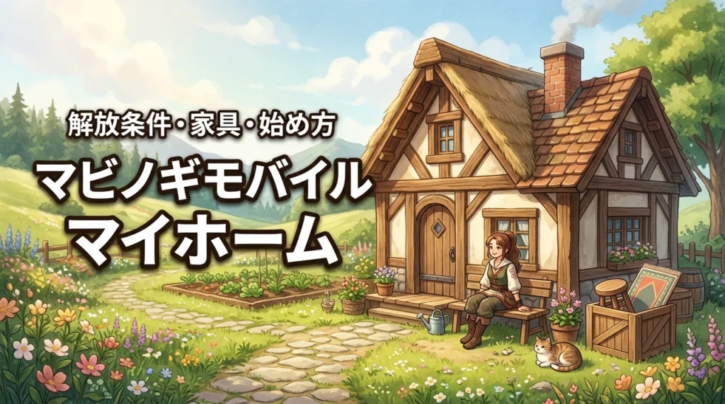 マビノギモバイルのマイホーム解放条件！始め方・家具・できることを解説（記事のアイキャッチ画像）