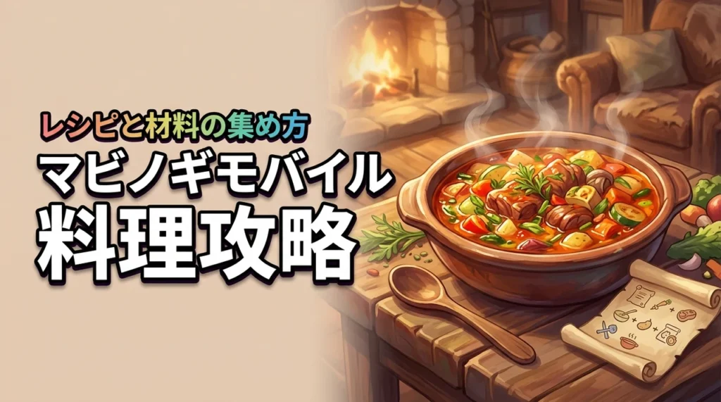 マビノギモバイル料理攻略！レシピ・材料の集め方・おすすめ料理を解説（記事のアイキャッチ画像）